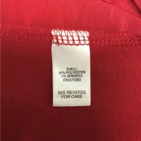 Cato Women’s Short Sleeve Cutout Neck Dressy Blouse, Red, Size XL - Picture 7 of 8